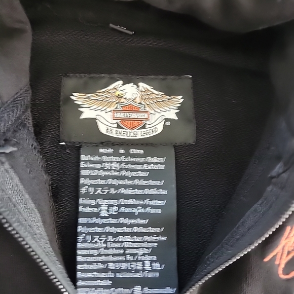 Harley-Davidson Women's Sleeveless Black Hooded Zip Up Vest Size M - Picture 3 of 6